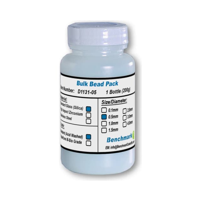 Bulk Beads โ Silica (Glass), 0.5 mm Acid Washed, 200 g Bulk Beads โ Silica (Glass), 0.5 mm Acid Washed, 200 g | Legacy Lab Supplies