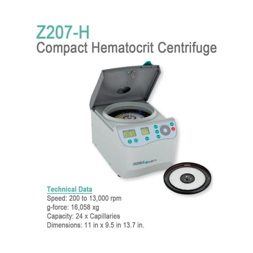Z207-H Compact Hematocrit Centrifuge, 120V - Laboratory Equipment | Legacy Lab Supplies