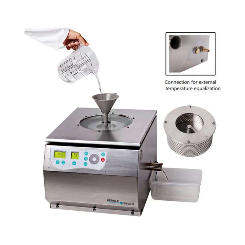 SIEVA-3 w/ external temperature control and 500 ml perforated rotor basket - Life Science | Shop Parts | Legacy Lab Supplies
