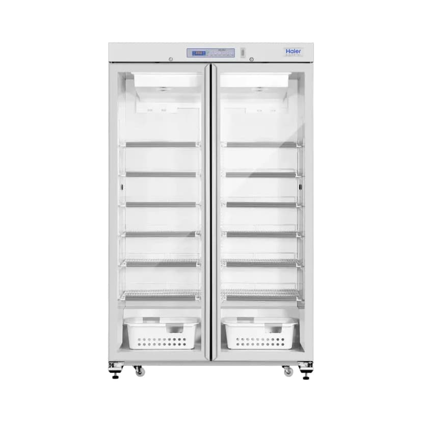 Haier Upright Pharmacy Refrigerator +2°C to +8°C, 36.4 Cu. Ft., Double Glass Door, 115V/60Hz - Cold Storage | Shop Online | Legacy Lab Supplies