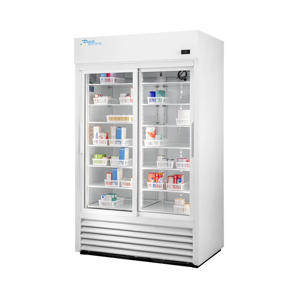 True Scientific TSCI-1000PR-SLG-M-WW-1A 2°C to 8°C Pharmacy Refrigerator, 1028 L / 36.3 cu ft, Slide Glass Door - Pharmacy Refrigerators | Legacy Lab Supplies