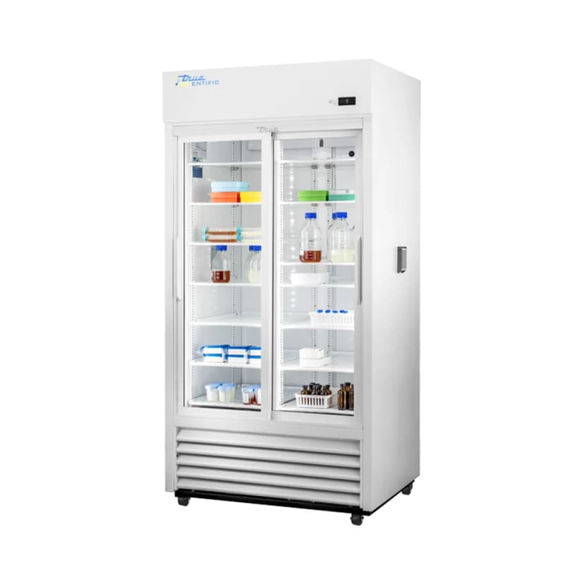 True Scientific TSCI-850LR-SLG-M-WW-1A 2°C to 10°C Laboratory Refrigerator, 853 L / 29.5 cu ft, Slide Glass Door - Cold Storage | Legacy Lab Supplies