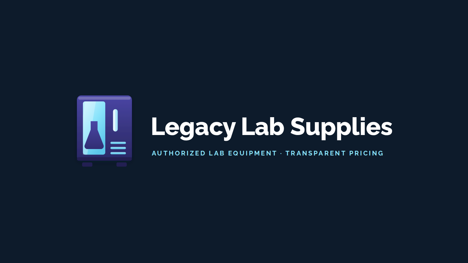 Legacy Lab Supplies logo and tagline on navy, marking the 2026 platform launch